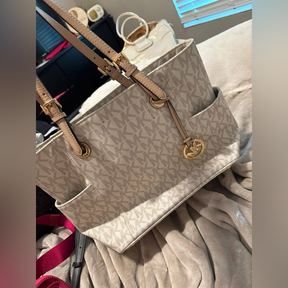 Michael Kors Beige Signature Tote